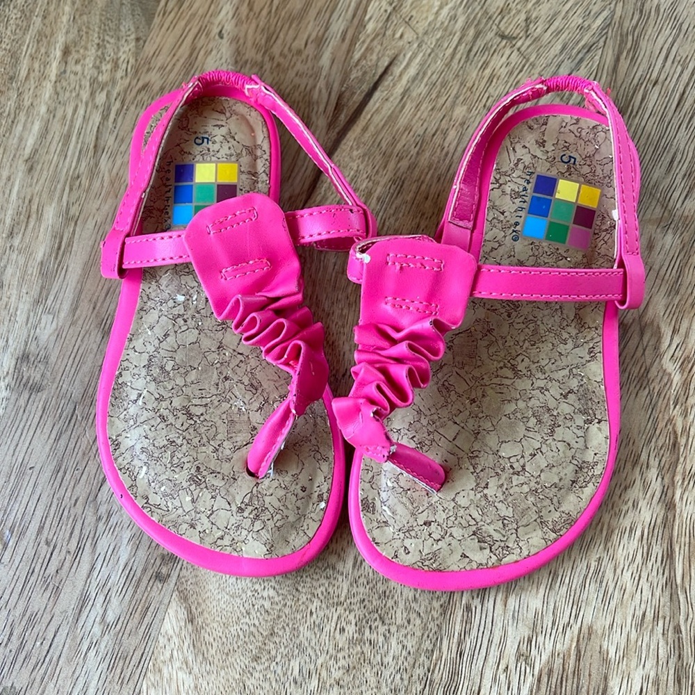 Healthtex Infant Girl Hot Pink Ruffle Sandal Size 5